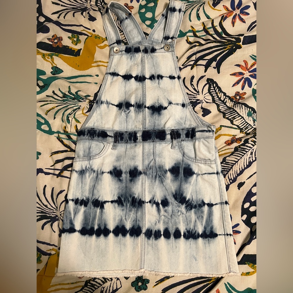 The Children's Place Blue Tie-Dye Denim Overall Dress